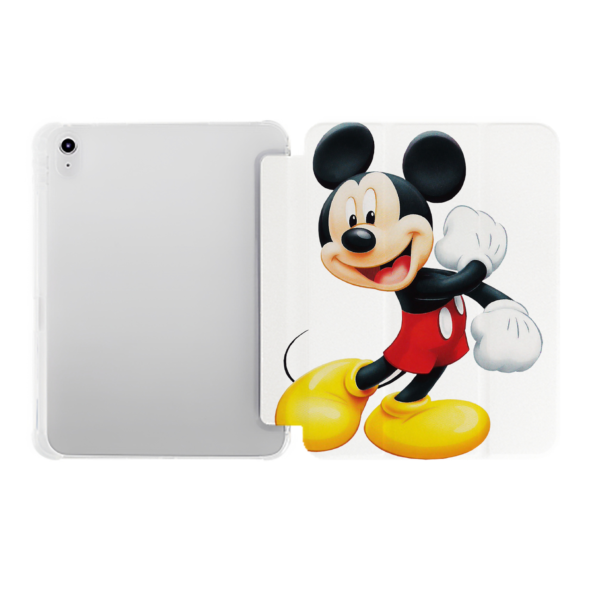 （画像用） ミッキーマウス Mickey Mouse IPad ケース ペン収納付き 三つ折りスタンド PUレザー×シリコン 対応機種9.5/10.5/10.9インチ